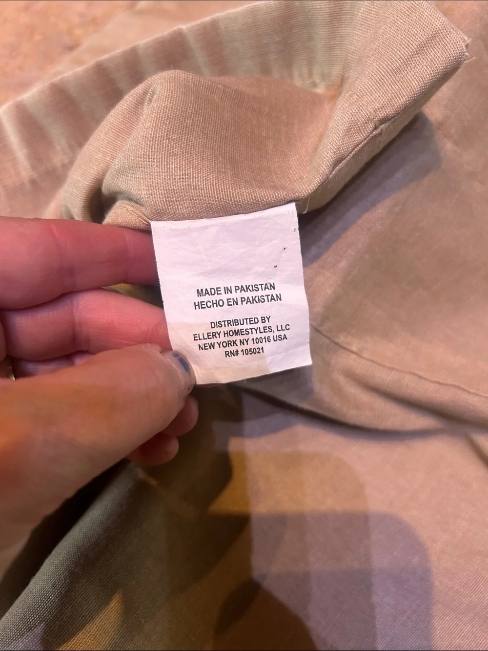 Neutral Taupe Linen-Look Curtain valence Set 6feet Wide 15” hanging length